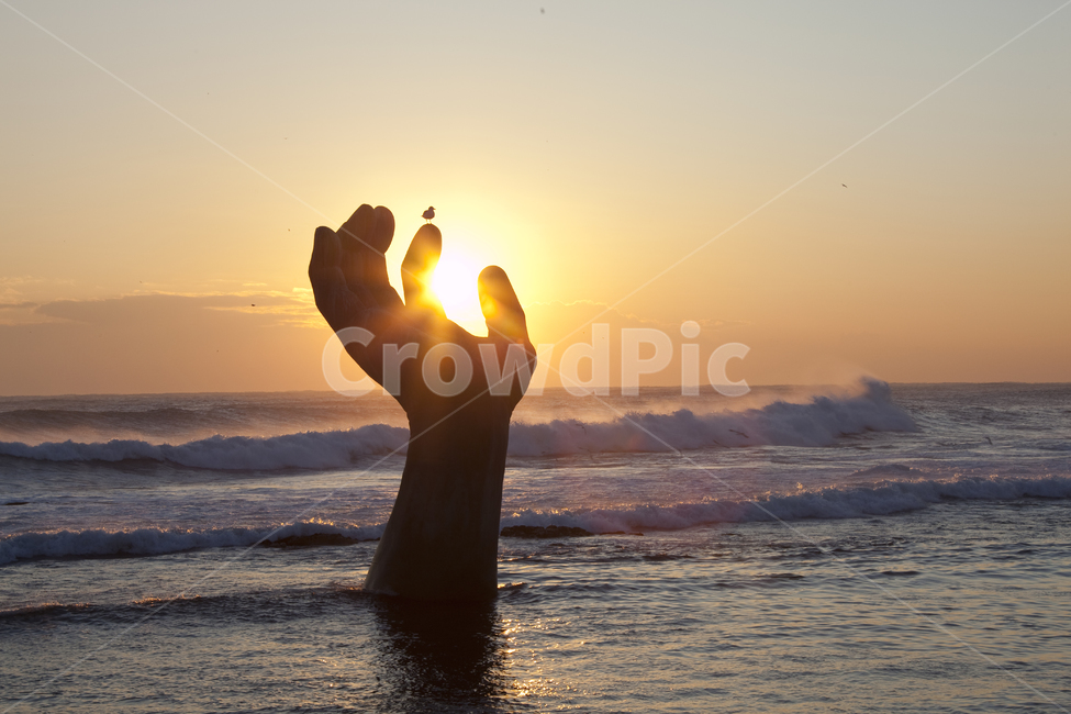일출,갈매기,자연,nature,ocean,대양,sea,바다,water,bird,물,outdoors,flare,플레어,빛,파도,호미곶,sunlight,햇빛,조각상,동상,석상,조형물,statue,bronze statue,stone statue