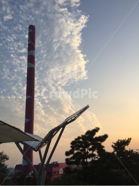 굴뚝,하늘,구름,풍경,저녁,저녁풍경,동굴,tower