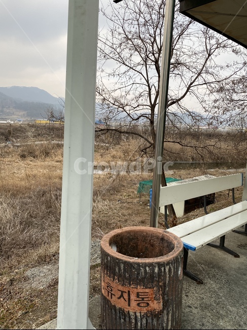 휴지통,자연,분리수거,나무,야외