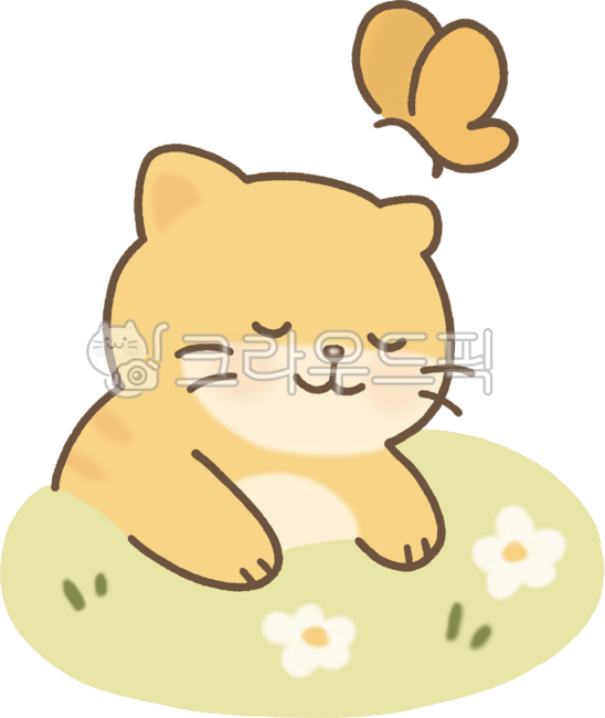 Sitting cat,cat,butterfly,cute cat,animal character,cat illustration,emotional illustration,kitten,nature-friendly,cute expression,fairy tale style,curiosity,cat chasing a butterfly,spring scenery,peaceful,furry,cat drawing,animals and in