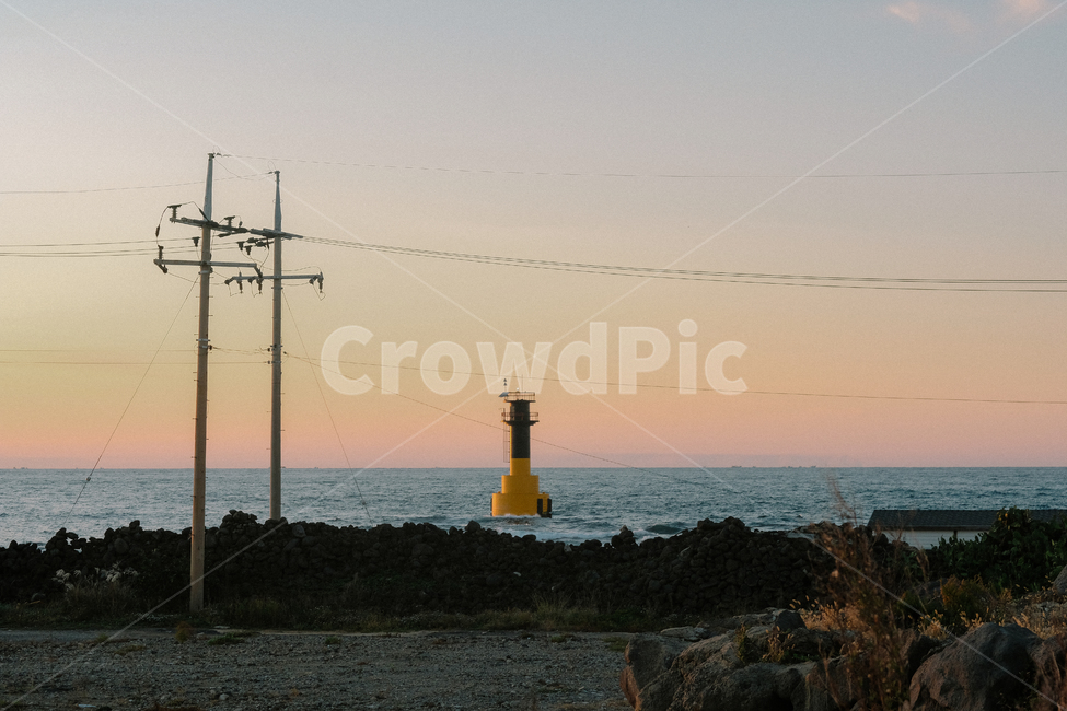 노을,등대,바다,sunset,전봇대,제주
