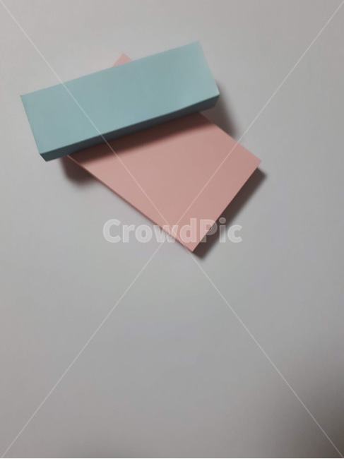 포스트잇,파랑,분홍,그림자,화이트