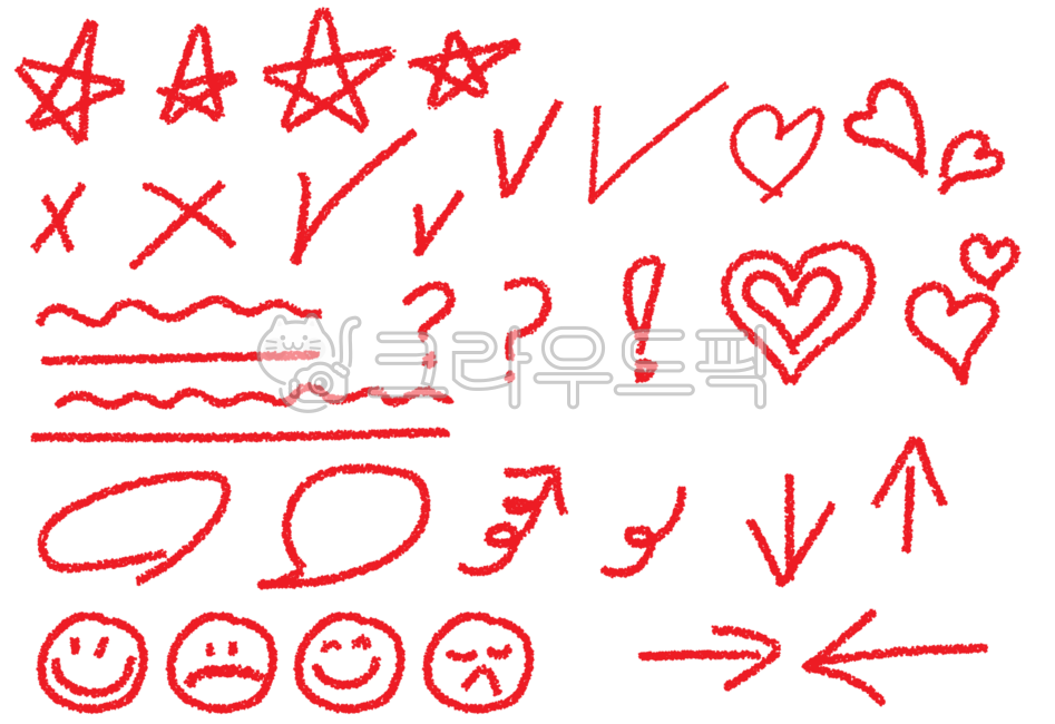 빨간펜,별표,하트,색연필,크레파스