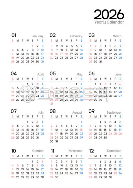 달력,2026년달력,2026달력,연간달력,2026캘린더,2026년,2026,2026연간달력,1년달력,캘린더,calendar,플래너,한장달력,연간,전체,다이어리,연간일정,날짜,12개월,일정표,스케줄표,스케줄러,심플달력
