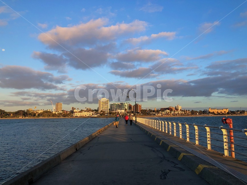 water,물,person,사람,구름,다리,산책로,바다,길,풍경,워터프론트,waterfront,melbourne,saintkilda,australia,cloud