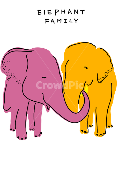 drawing,art,일러스트,illust,elephant,wildlife,야생동물,animal,동물,포유류,mammal,코끼리,바나나,사랑,러브,love,가족,그림,family,핑크,엘로우,동물그림,그래픽,일러스트레이션,graphic,illustration