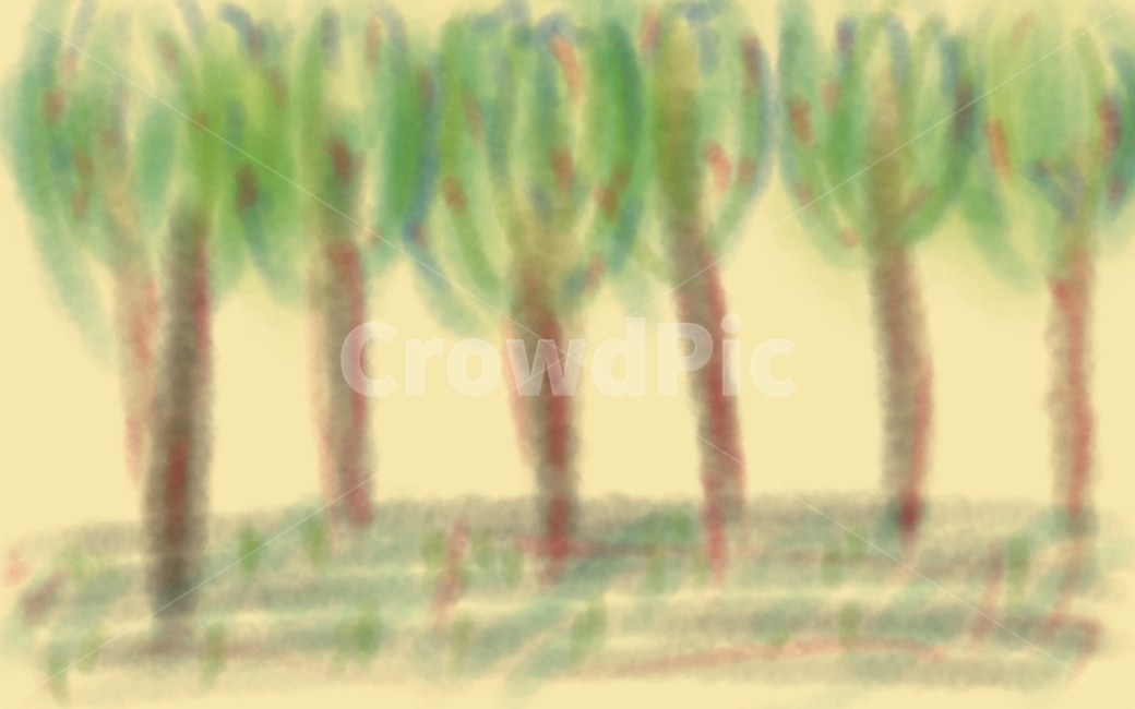 그림,나무,일러스트,크레파스,초록,나무,trees,wood,그래픽,일러스트레이션,graphic,illustration