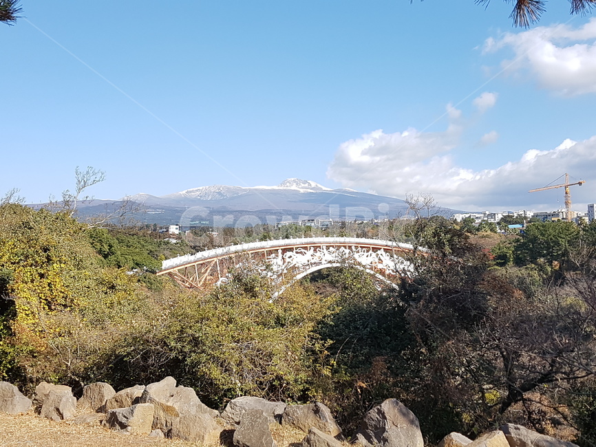 한라산,선녀다리,천지연,눈,제주