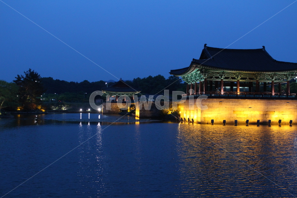 건축물,architecture,경주,전통,안압지,건물,한국,야경,korea