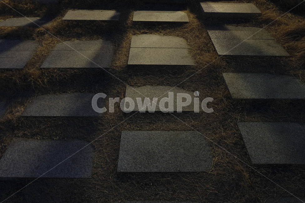 돌,돌바닥,돌계단,그림자,잔디