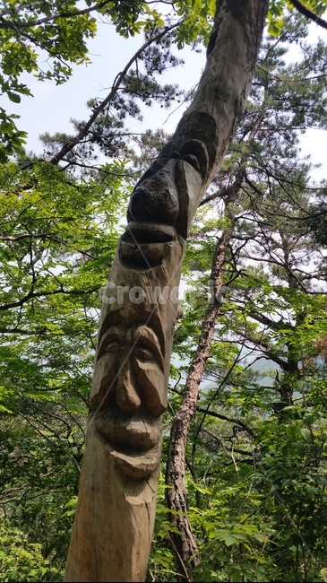 symbol,상징,장승,나무조각,웃는나무
