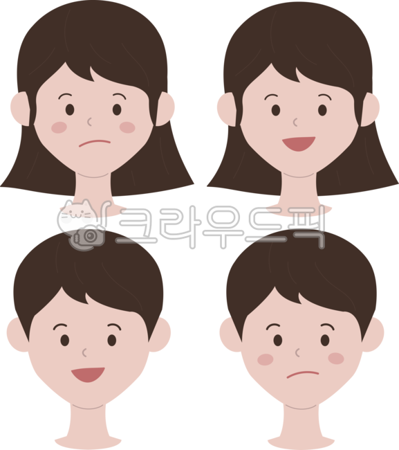 얼굴,미소,웃음,표정,얼굴표정,얼굴일러스트,일러스트,여자얼굴,남자얼굴,어린이얼굴,시무룩,실망,실망하는표정,삐짐,face,head,person