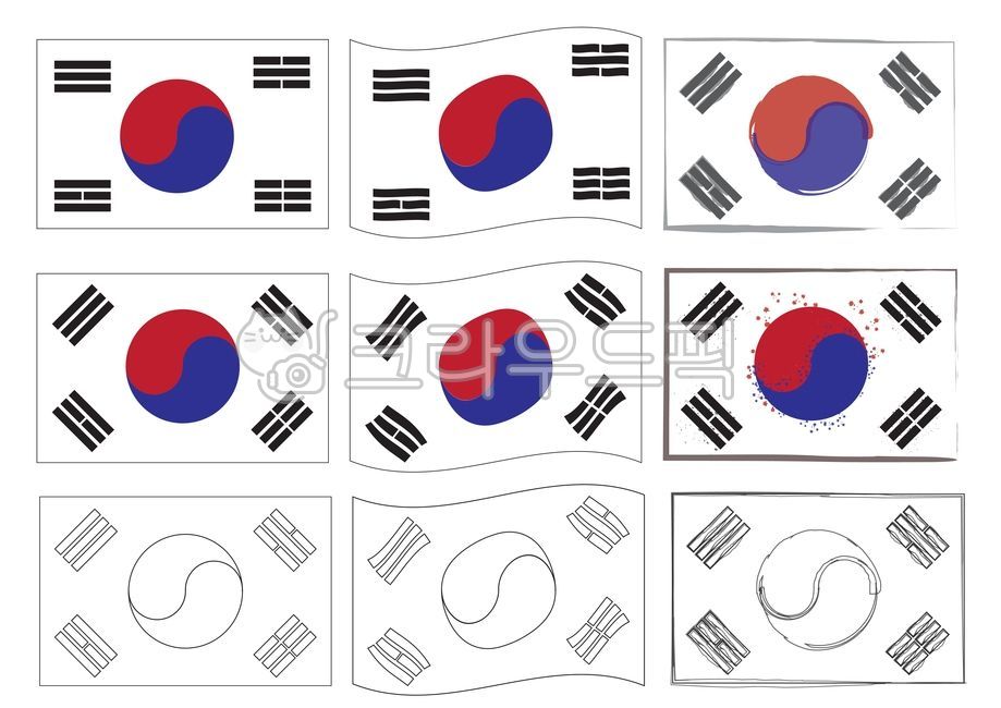태극기,태극문양,문양,국기,국가,아이콘,태극기일러스트,세트,깃발,flag,korean,korea,icon,set,eps