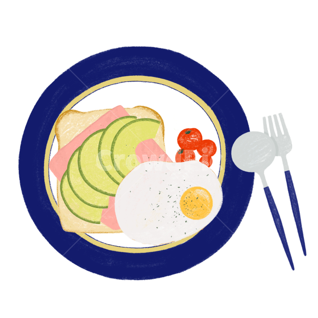 브런치,조식,음식일러스트,빵,계란,접시,빈티지,아보카도,토마토,햄,브런치일러스트,아침식사,식사,예쁜그릇,예쁜식사,좋은아침,브런치그림,그래픽,일러스트레이션,graphic,illustration