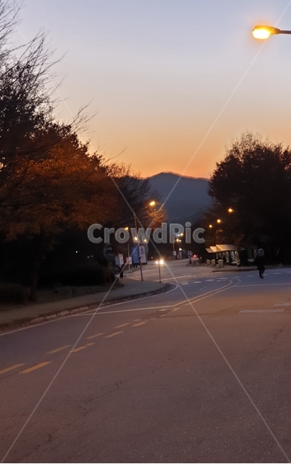 저녁,노을,sunset,가을,fall,도로,내리막길,따듯함,풍경사진