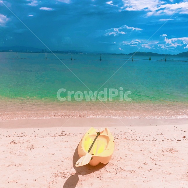 바다,sea,카누,canoe,평화로움,수상레저,경험,여름,summer,여백,해안선