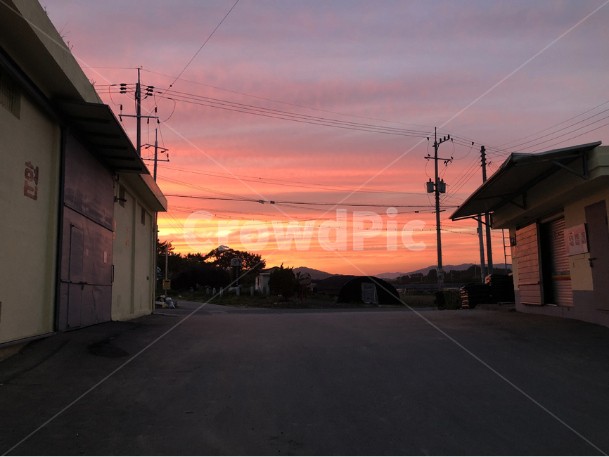 노을,선셋,일몰,야경,시골,구름,하늘,sunset,sky,시골,마을,풍경,landscape,country,rural,town