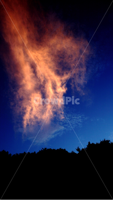 석양,파란하늘,nature,자연,outdoors,옥외,cloud,구름,sky,하늘,weather,날씨,cumulus,적운