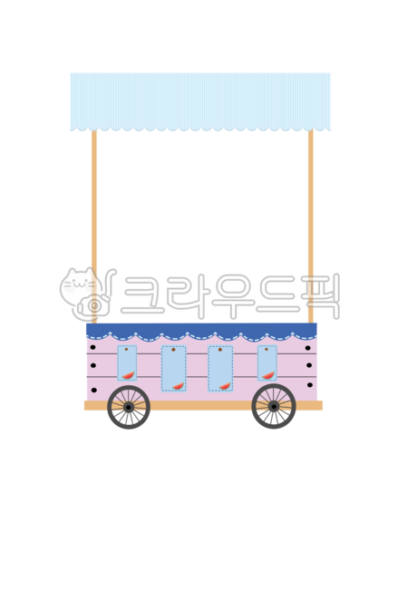수레,하늘색,파스텔,손수레,수레일러스트,바퀴,귀여운수레,여름바캉스,수박