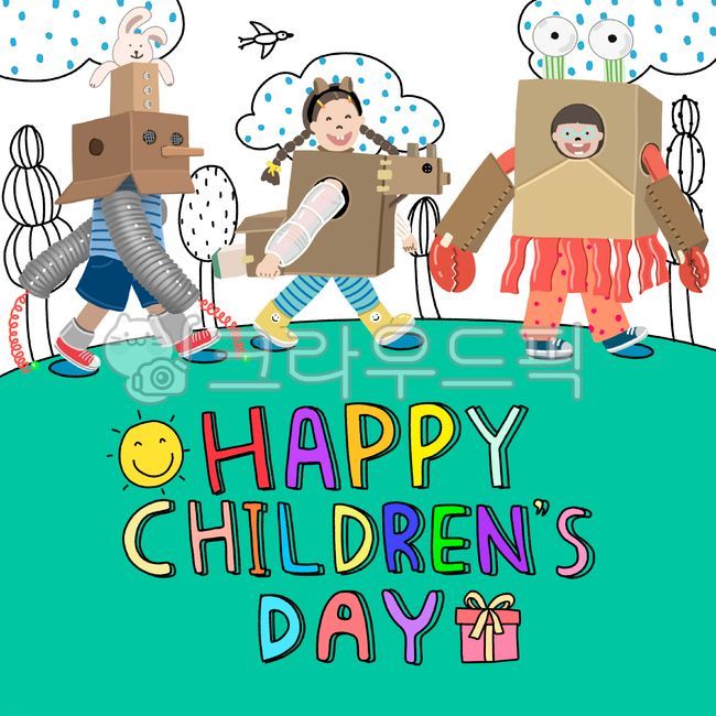 May 5th,square,family month,children,hand drawing,background,illustration,cute,Childrens Day