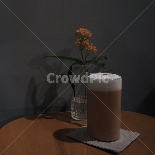 어둠,분위기,꽃,커피,카페,건물,커피,카페,coffee,cafe