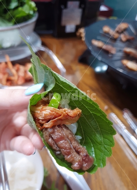 쌈,밥,고기,상추,저녁,식사