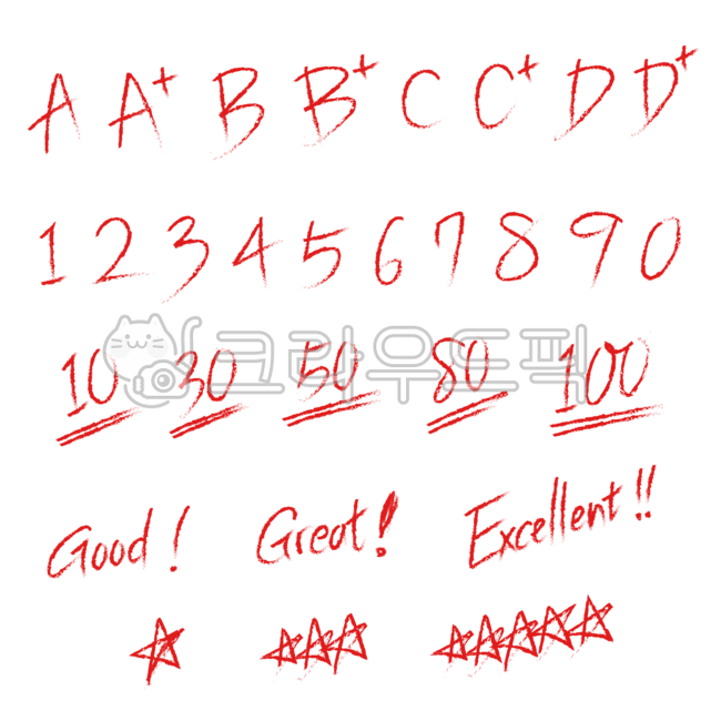 crayon, 색연필, 체크, 채점, 밑줄, 사진,이미지,일러스트,캘리그라피 - minnnnn작가