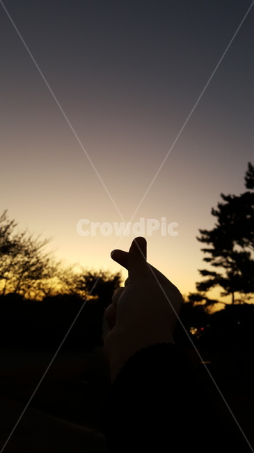노을,손,하트,손하트,그림자