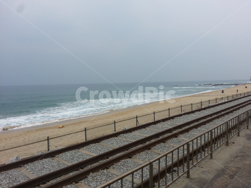 기찻길,바다,풍경,감성,정동진,레일,쓸쓸,고독,자연,풍경,nature,landscape,banister,난간,handrail,rail,transportation,교통,train track,railway,철도