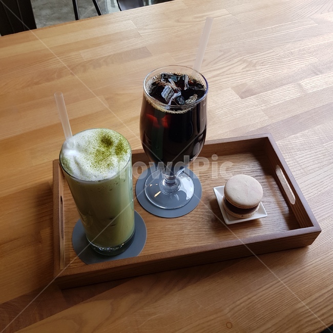 카페,오후,브런치,라떼,마카롱
