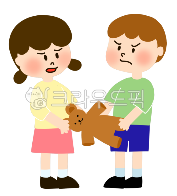 싸우는어린이,싸우는어린이일러스트,유치원,싸움,다툼