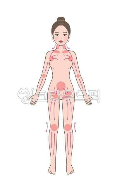 지압,혈자리,경락,림프,마사지,자세,몸,신체,인체,구조,인간,서있는,스킨케어,뷰티,피부,미용,관리,코스메틱,피부관리,예쁜,아름다운,여자,여성,사람,인물,얼굴,캐릭터,일러스트,그래픽,아이콘,라인일러스트,정면,앞모습