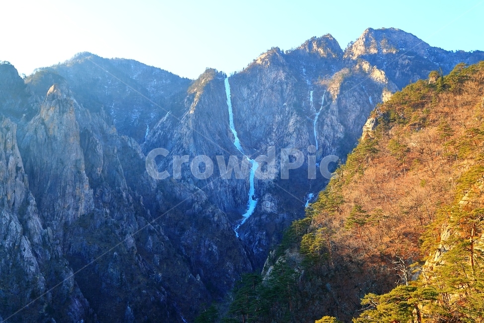 폭포,산,토왕성폭포,암릉,설악산,국립공원,물,겨울,자연,풍경,nature,landscape