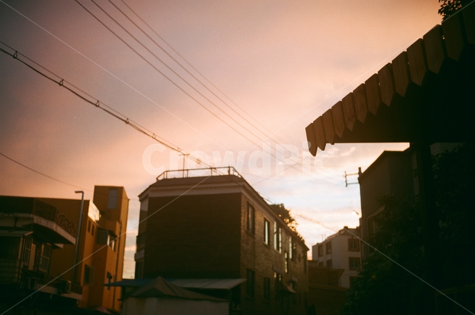 하늘,노을,골목,골목길,자취,골목길,alley