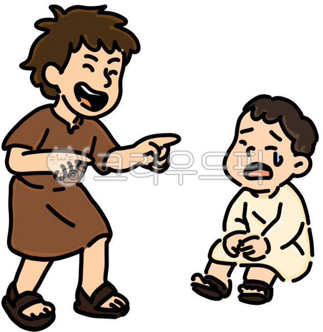 Christian illustrations,Isaac,Ishmael,teasing,bullying,Christian illustrations,nomads,Israelites,Bible stories,Bible characters,cartoons,line drawings