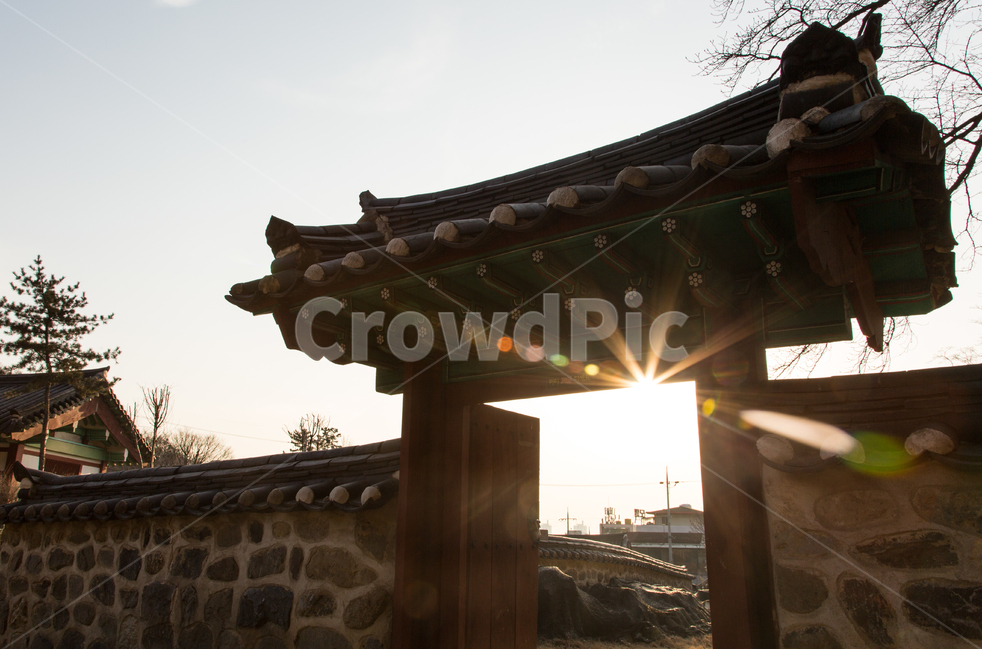 사당,빛,담,기와,하늘