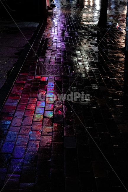 보도,야경,감성사진,조명,밤거리,nightview,walkway,nightphoto,snapshot,비,비오는날,rain,rainy