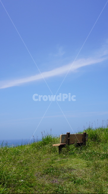 나무의자,벤치,의자,풀,하늘,자연,제주도,자연,풍경,nature,landscape