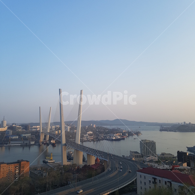 sky,Vladivostok,Golden Bridge,bridge,Tok Suri Observatory,landscape,Russia