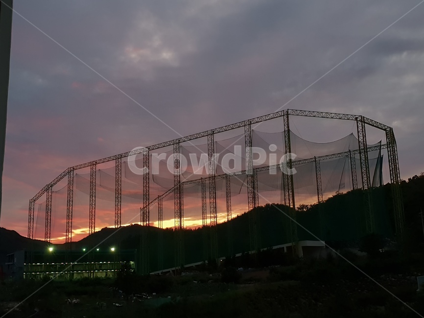 골프장,노을,황혼,붉은노을,일몰,하늘,풍경,골프