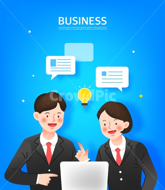 회의,미팅,대화,노트북,전구,아이디어,회사원,직장인,비즈니스,캐릭터,사람,인포그래픽,산업,industry,industrial,비즈니스,사업,business,service,work,그래픽,일러스트레이션,graphic,illustration