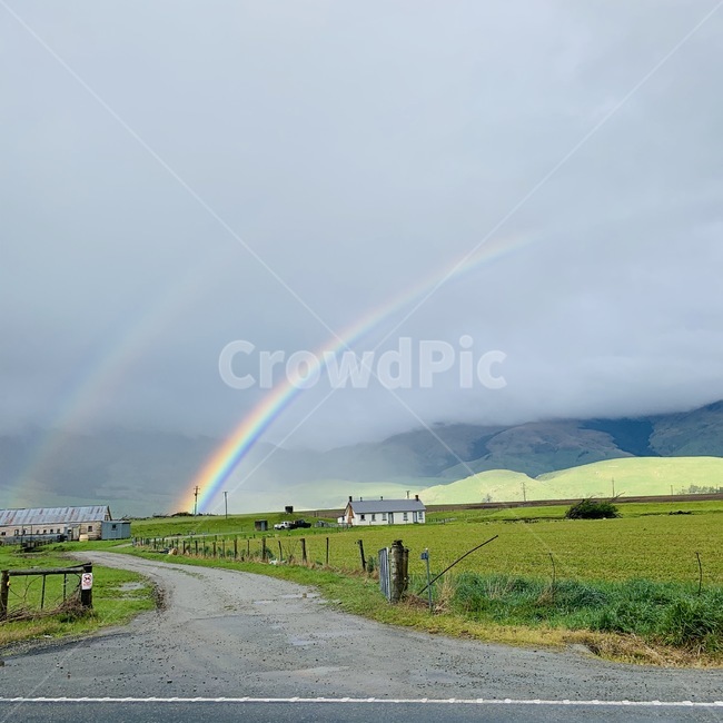 nature,outdoors,옥외,도로,road,무지개,rainbow,쌍무지개,행운,자연,빨주노초파란보