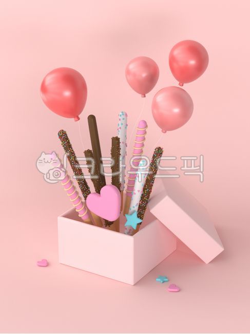 빼빼로,빼빼로데이,3d,렌더링,11월11일,11월,가을,막대기,과자,초콜릿,초콜릿과자,수제,다양한,알록달록,기념일,사랑,디저트,이벤트,png,오브젝트,하트,쿠키,프로모션,풍선,선물,상자,선물상자,고백,핑크