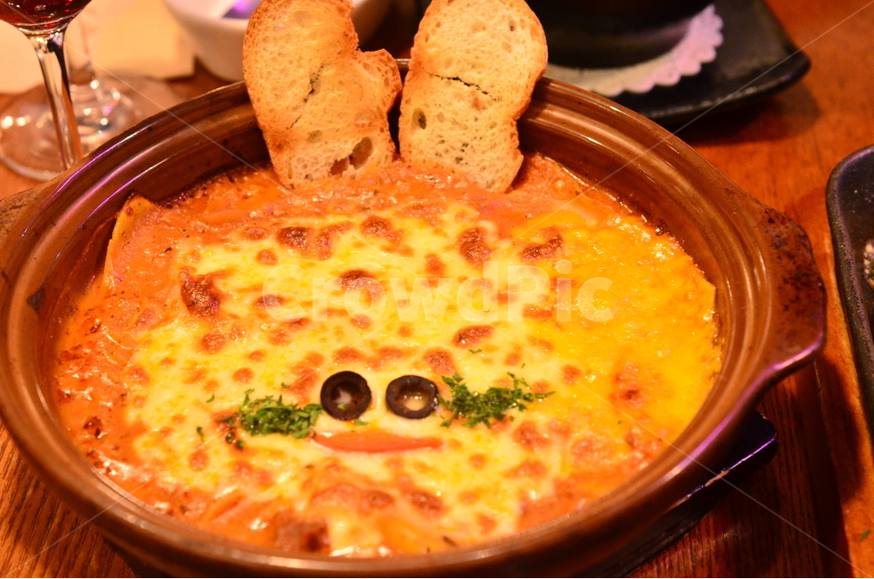 rabbit shaped food,triple cheese,Light Western food,lasagna,cheese