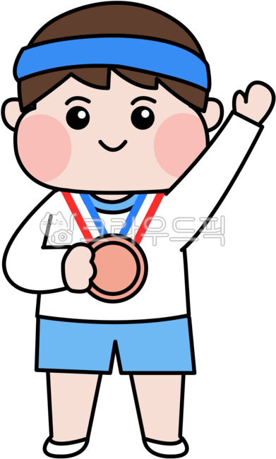 Sports day,sports day illustration,sports,sports competition,fall sports day,kindergarten sports day,awards ceremony,sports day awards ceremony,award,medal,championship,victory,bronze medal,blue team,children,kindergarten,daycare,elementa