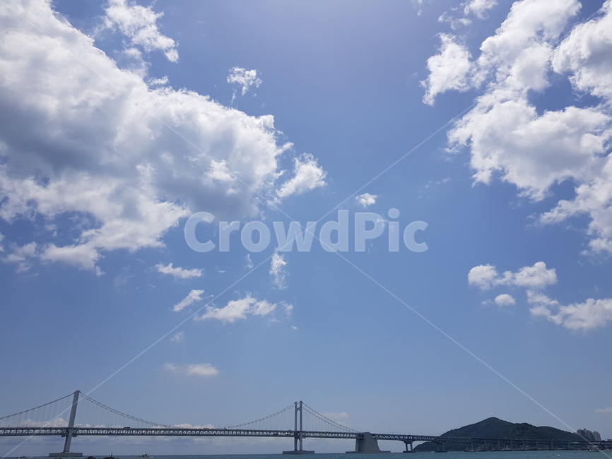 광안대교,바다,광안리해수욕장,파도,하늘