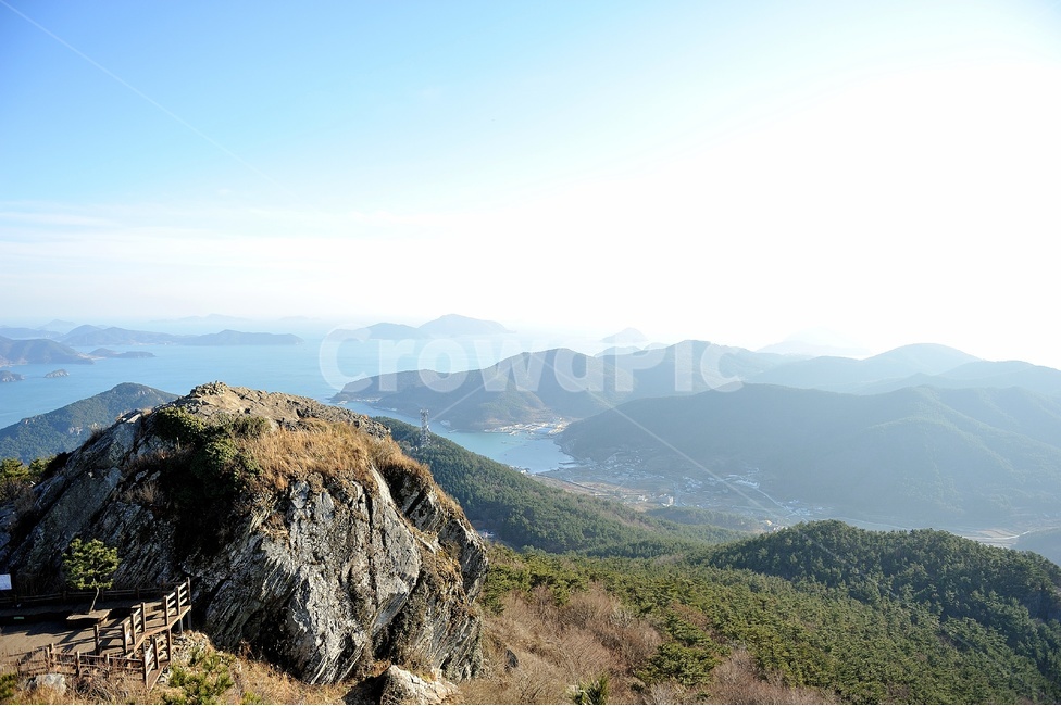 바다,산,하늘,파란,남해,겨울바다