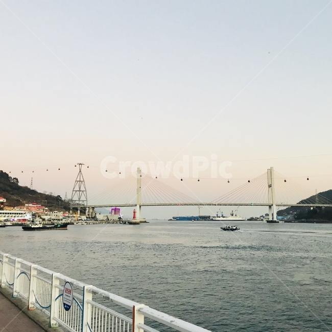 여수,바다,오션뷰,노을,다리,케이블카,산
