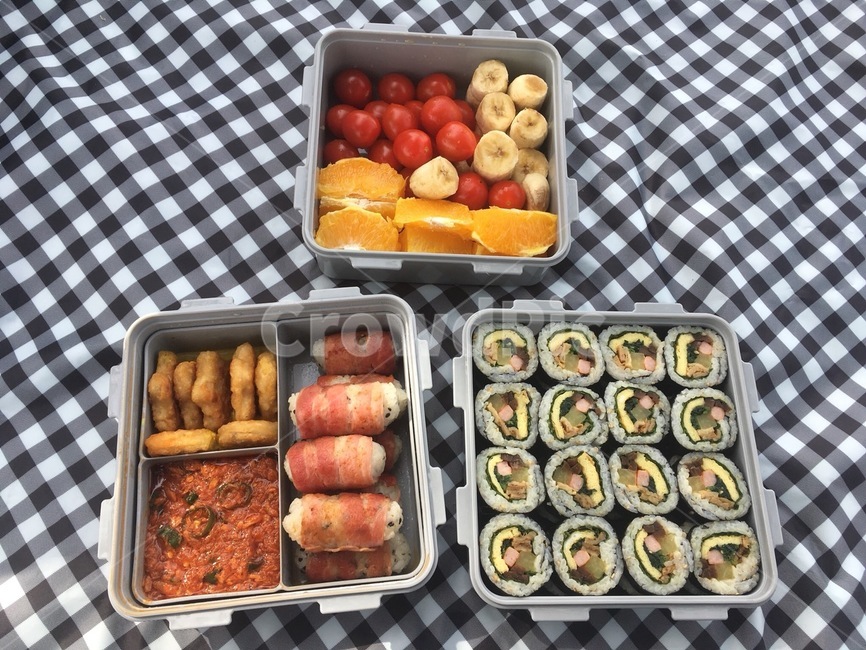 도시락,피크닉,소풍,베이컨말이,김밥,핸드메이드,수제도시락