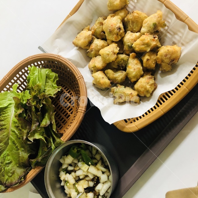 상추튀김,분식,튀김,스낵,상추,간장,간식,코리안스낵,koreansnack,snack